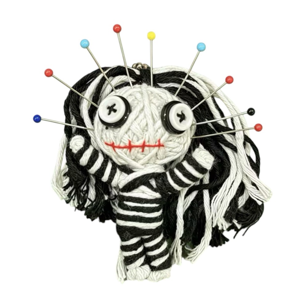 Adorable Voodoo Doll Keychain / Bagcharm with pins - New